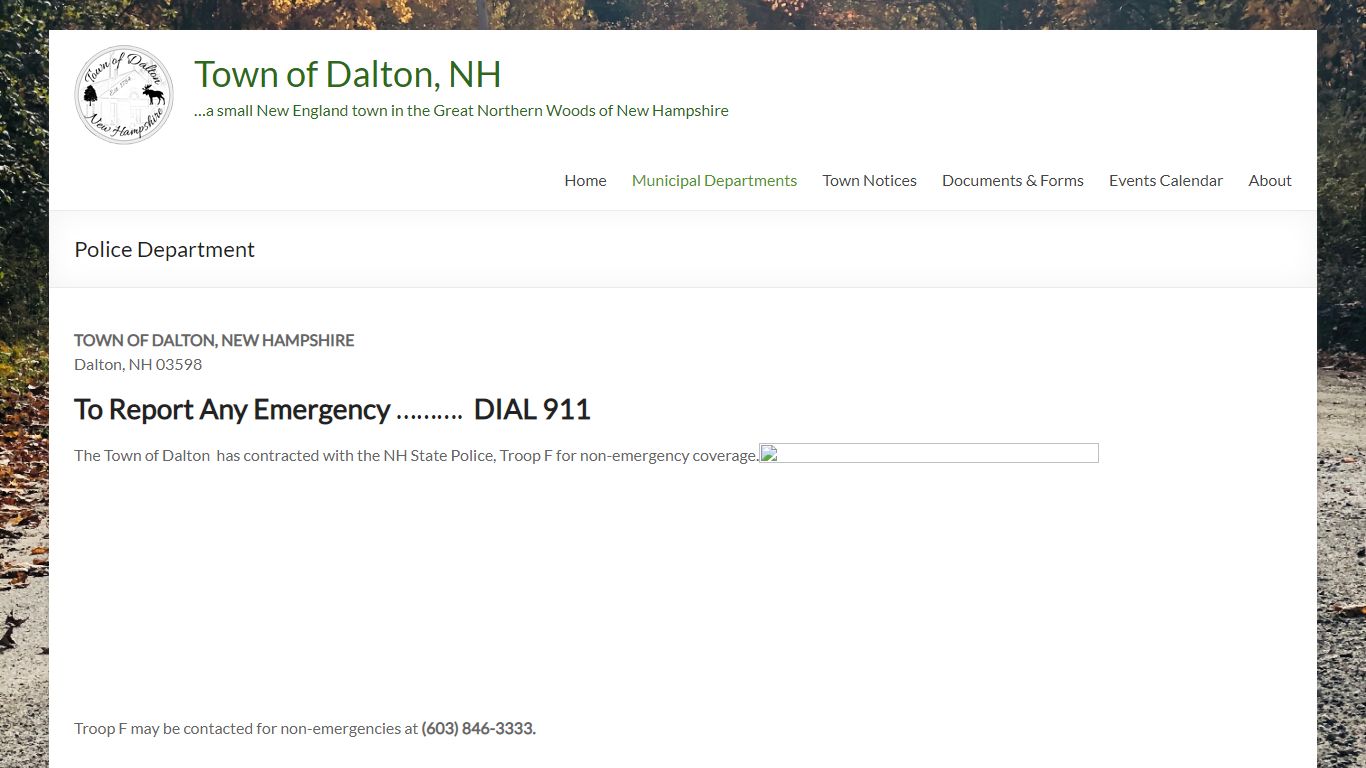 Police Department – Town of Dalton, NH - Dalton, New Hampshire